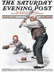 1916 Saturday Evening Post Grandpa at the Plate