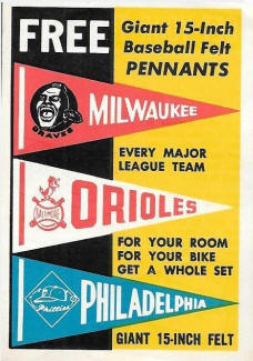 1958 Topps Bazooka Pennant Offer