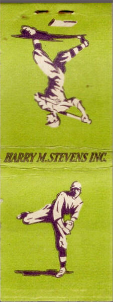 Harry M Stevens Inc. Caterers To The Sports World - Baseball Matchbook Cover