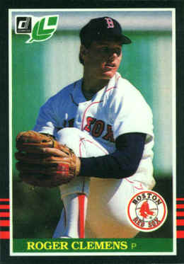 1985 Leaf Roger Clemens RC card number 99