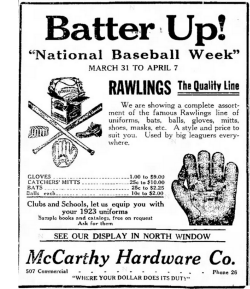 National Baseball Week advertisment. 