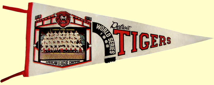 1968 Detroit Tigers World Series Photo Pennant