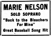  "Back To The Bleachers For Mine" on vaudeville